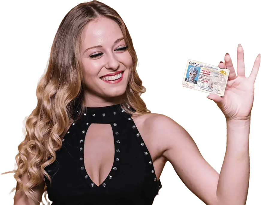 Person holding ID card